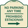 Signmission No Parking Anytime Prohibido Estacionar W/ Right Arrow Heavy-Gauge Alum, 18" x 18", TG-1818-23766 A-DES-TG-1818-23766